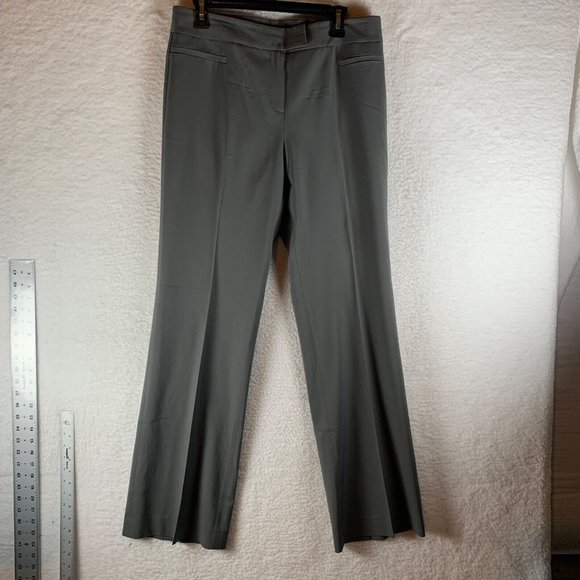 Lafayette 148 NY Sullivan Women's Gray Virgin Wool Straight Leg Pants Sz 10 8862 - Picture 1 of 9